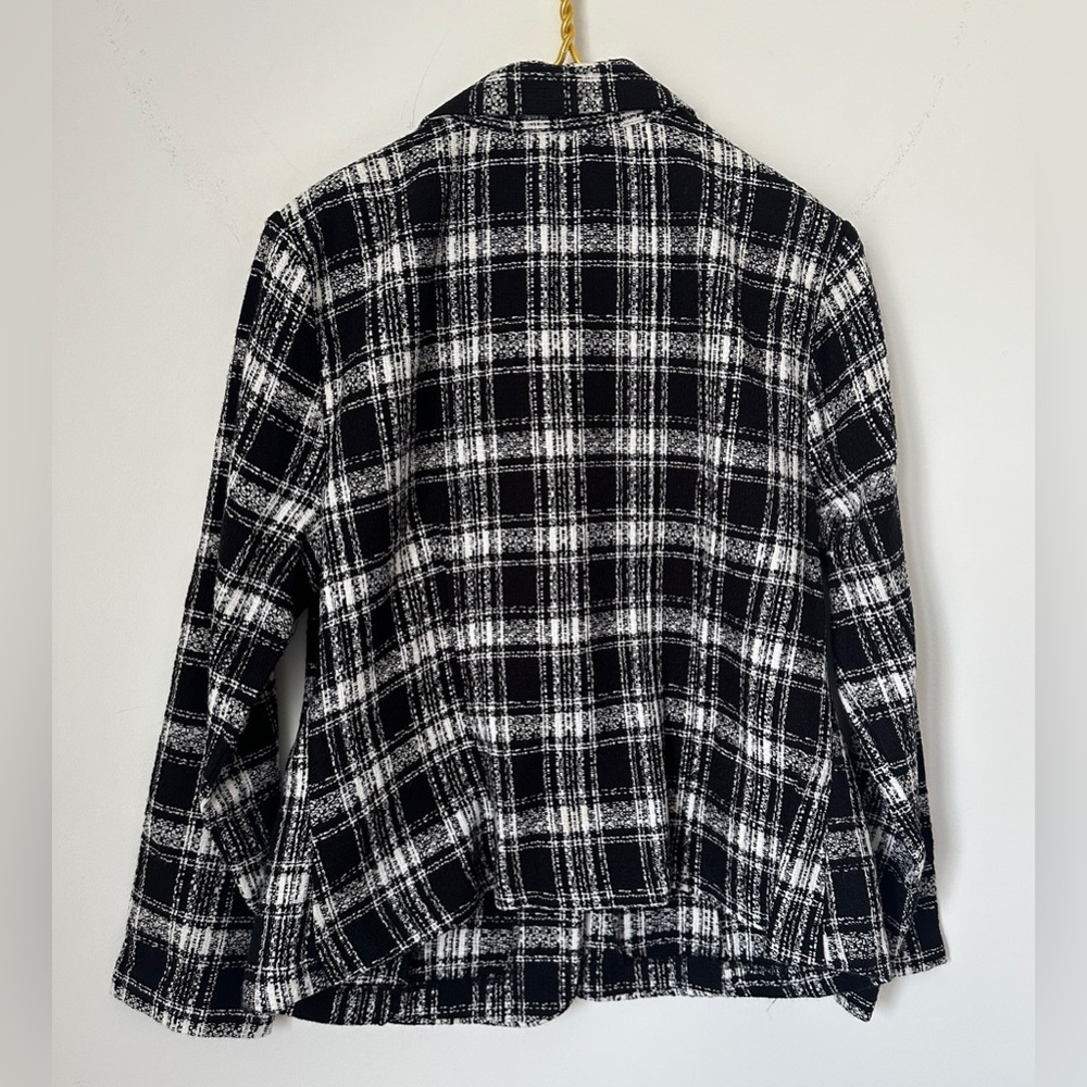 Faith Love Passion Black White Plaid Professional Blazer Jacket Juniors Plus 1X - Picture 3 of 5